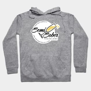 Semi Sober Travelers Champagne design with solid background Hoodie